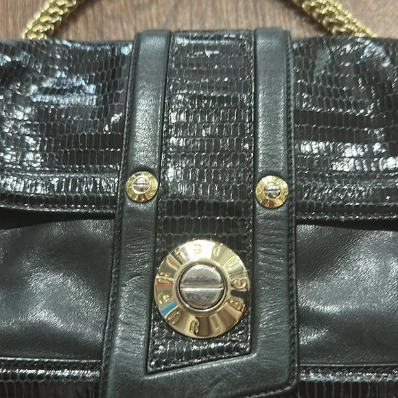 Henri Bendel soft leather purse in black tones with gold hardware - Picture 6 of 6